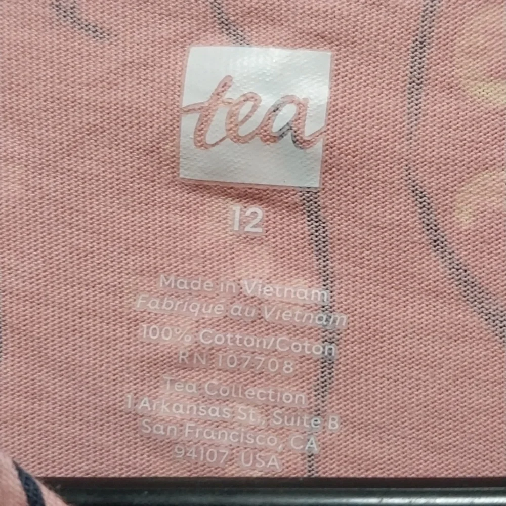 Tea Collection Pink Cat Graphic Long Sleeve Dress 12